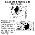 Black silhouette cat and rose wall sticker set for home decor with 47x67cm layout - Cat Flower Butterfly Wall Sticker Set (MS2294-KQ)