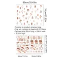 Set adesivi murali foresta a cartoni per cameretta bambini, misura layout 90x70cm - 20*30cm*4pz
