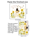 Detail showing layout and 79x87cm dimensions for sunflower girl wall stickers - Sunflower Girl / 30*90cm*2pcs