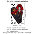 Sticker mural d'Halloween avec vampire, citrouille et chauves-souris sur film PVC - 30*20cm*1pcs