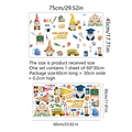 Detailoverzicht van kabouter schoolmuurstickers met afmetingen en kleurrijke PVC-stickers - 30*60cm*1 Vel