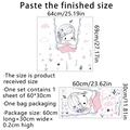Adesivo murale bambina su altalena con nuvole rosa e fiori per la cameretta dei bambini - 30*60cm*1 Foglio