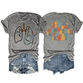 Detail of gray t-shirt with medical graphic and It's a Good Day to Protect Airways slogan - S / Dark Gray (Black Print)