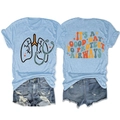 T-shirt celeste da donna con stampa medica e scritta It's A Good Day To Protect Airways - Azzurro