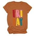 Detailopname van FRIYAY-opdruk op oranje T-shirt met potlood en liniaal details - S / Gebrand Oranje