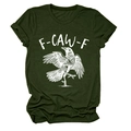 Detail des dunkelgrünen T-Shirts mit F-CAW-F Grafik und Textur der Rollbündchen - S / Oberteile / Armeegrün (Weißen Text)