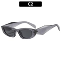 Translucent grey rectangular sunglasses with dark lenses and durable punk style frames - Translucent Grey Frame Grey Lens