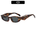 Retro square sunglasses with tortoise shell frame and dark gray UV lenses, model C3 - C3-Tortoiseshell Frame Grey Lens
