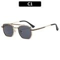 Vintage-Pilotenbrille aus Goldmetall mit Doppelsteg und dunkelgrauen Gläsern C1 - Goldrahmen mit grauen Gläsern