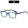 Occhiali anti luce blu per bambini con montatura blu trasparente e stanghette nere - C3-Montatura Blu