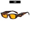 Retro hip hop sunglasses with tortoiseshell square frame and yellow lenses - C4-Tortoiseshell Frame Orange Lens