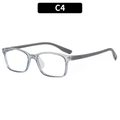 Occhiali anti luce blu per bambini con montatura azzurra e stanghette grigio scuro - C4-Montatura Grigia Stanghette Grigie