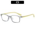 Kids square blue light glasses in transparent frame with light yellow temples C5 - C5-Grey Frame Yellow Legs
