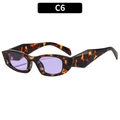 Occhiali da sole cat-eye vintage tartarugati con lenti viola chiaro e aste spesse - C6-Montatura Tartaruga Lente Viola