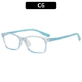 Kids square light blue clear frame anti-blue light glasses with rivet accents - C6-Transparent Blue Frame Blue Legs