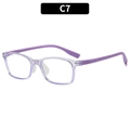 Kids square light purple and dark purple frame anti blue light glasses with rivets - C7-Transparent Purple Frame Purple Legs