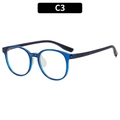 Montatura occhiali quadrati per bambini blu trasparente con aste nere modello C3 - Montatura blu