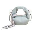 Schicke hellblaue Knödeltasche mit Seidenschal-Griff und verstellbarem Schultergurt - 20CM*11CM*14CM / Blau