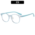 Kids square light blue transparent eyeglass frames with anti-blue light lenses C6 - Transparent Blue