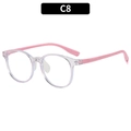 Children's fashion square blue light glasses with purple frame and pink temples - Transparent Pink
