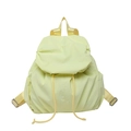 Mochila minimalista ligera amarillo limón con cordón, solapa y bolsillos laterales - Amarillo