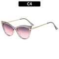Occhiali da sole cat-eye con montatura grigia traslucida e lenti sfumate rosa-viola - Montatura Grigio Rosa Lenti Grigio Rosa (C4)