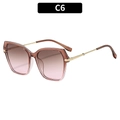 Square butterfly sunglasses with tea pink gradient lenses and gold metal temples - Tea Pink Frame Tea Pink Lens (C6)