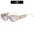 Occhiali da sole cat-eye retrò con montatura grigia e lenti viola chiaro - Montatura Grigia Trasparente Lente Doppia Grigio Chiaro