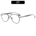 Fashion double-bridge pilot sunglasses with gunmetal frame and clear lenses for women - C7-Gunmetal Frame Clear Lens