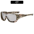 Lunettes de soleil sport surdimensionnées avec monture camouflage et verres miroirs argentés - Monture Camouflage Verre Miroir Argent (C7)