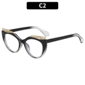 Montura de gafas ojo de gato en negro y dorado con patillas degradadas y lentes - Negro Degradado (C2)