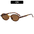Gafas de sol ovaladas retro con montura de carey leopardo y cristales marrones C4 - Montura de Carey Lente Té