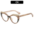 Gafas anti luz azul en color madera marrón con detalles florales de metal dorado C4 - Rayas (C4)