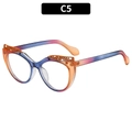 Cat eye blue and orange gradient glasses frame with vintage hollowed carvings C5 - Blue Orange Gradient (C5)