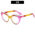 Retro cat-eye blue light glasses with transparent yellow to rose pink gradient frame - Yellow Pink Gradient (C6)