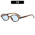 Vintage oval tortoiseshell sunglasses with light blue lenses and Y2K aesthetic - Tortoise Frame Blue Lens