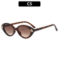 Lunettes de soleil œil de chat écaille avec détails roses dorées sur les branches - Monture Écaille Verres Dégradés Thé (C5)