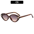 Lunettes de soleil œil de chat écaillé avec rose dorée et verres dégradés marron - Monture Écaille Verres Dégradés Gris Thé (C6)