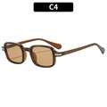 Gafas de sol cuadradas retro con montura de carey ámbar y lentes marrón claro, color C4 - Marco Té Lente Té (C4)