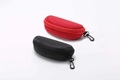 Protective eyewear cases in red and black with zip closure and convenient carabiner hook - Random Color Glasses Case