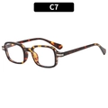 Retro square tortoiseshell sunglasses with leopard pattern and C7 color code design - Tortoise Frame Clear Lens (C7)