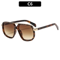 Classic tortoise shell aviator sunglasses with gradient brown lenses and metal double bridge - Tortoise Frame Gradient Tea Lens (C6)