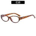 Vintage oval cat eye sunglasses in leopard tortoiseshell finish with silver accents - Tortoise Frame Clear Lens