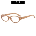 Retro oval sunglasses in honey brown glossy frame with elegant silver metal accents - Jelly Tea Frame White Lens