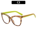 Montatura per occhiali cat eye con frontale tartarugato classico e aste verde neon stile C3 - Montatura Tartarugata Con Stanghette Arancione Verde (C3)
