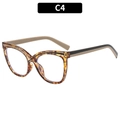 Occhiali anti luce blu retrò cat-eye con montatura tartarugata, modello C4 - Montatura Tartarugata Con Stanghette Nero Cachi (C4)