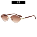 Lunettes de soleil géométriques sans monture avec verres dégradés marron et branches bois - Monture Dorée Thé Dégradé (C6)