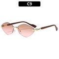 Lunettes de soleil sans monture avec verres dégradés et branches effet bois chic - Monture Dorée Thé Rose (C9)