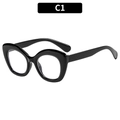 Montatura occhiali cat-eye nero lucido con lenti trasparenti anti-luce blu - Nero