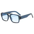 Lunettes de soleil pilote classiques avec monture bleu foncé et verres bleu clair - C6-Monture Bleue Verres Bleus